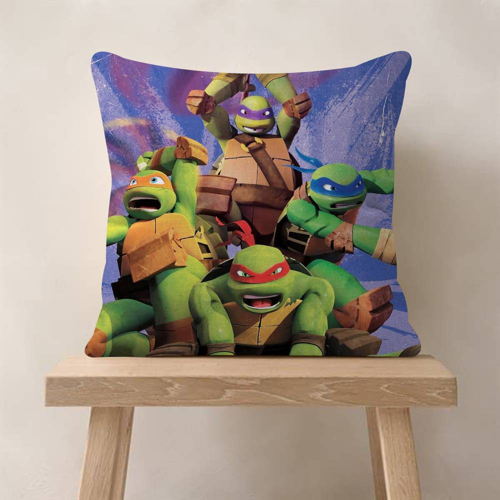 NNinja Movie TTurtles Pillow Covers Cartoon Sofa Decorative Home Doublesided Printing Short Plush Cute Cushion Cover