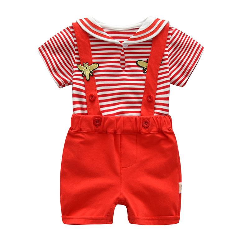 Baby First Birthday Formal Wear: Handsome Gentleman Suspender Two-Piece Set 80 cm