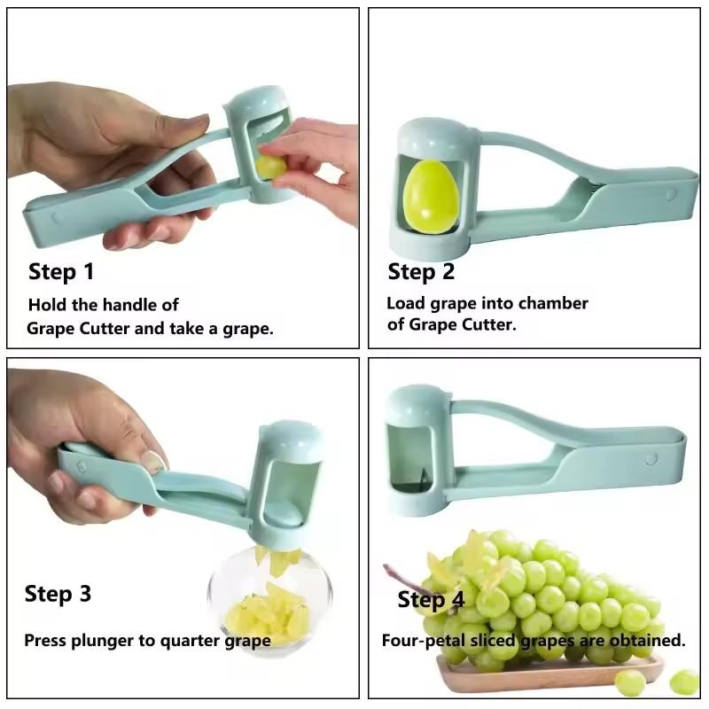 Grape Slicer Manual Cut Cherry Strawberry Tomato Fruit Salad Splitter DIY Kitchen Tools Multi Function Accessories