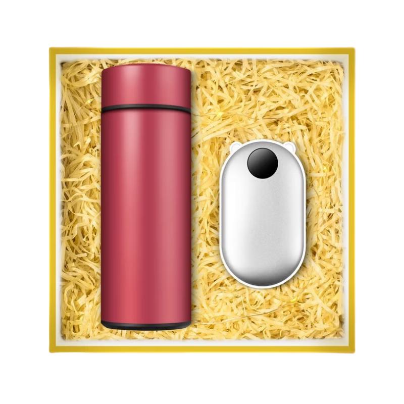 ZhiMeiHuanQiu Smart Gift Set: 350ml Temp Control Thermos & Hand Warmer Power Bank