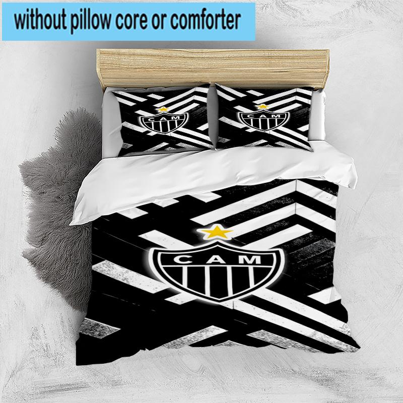 3er Set Bettwäsche Clube Atlético Mineiro Mit Wappen Bettbezug Verschluss Enthält 1 Bettbezug & 2 Kissenbezüge Bettwäsche Sets Heimdekoration Geschenke