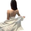Sexy underwear, sexy suspenders, ice silk pure desire long dress with chest pad, women's loungewear
