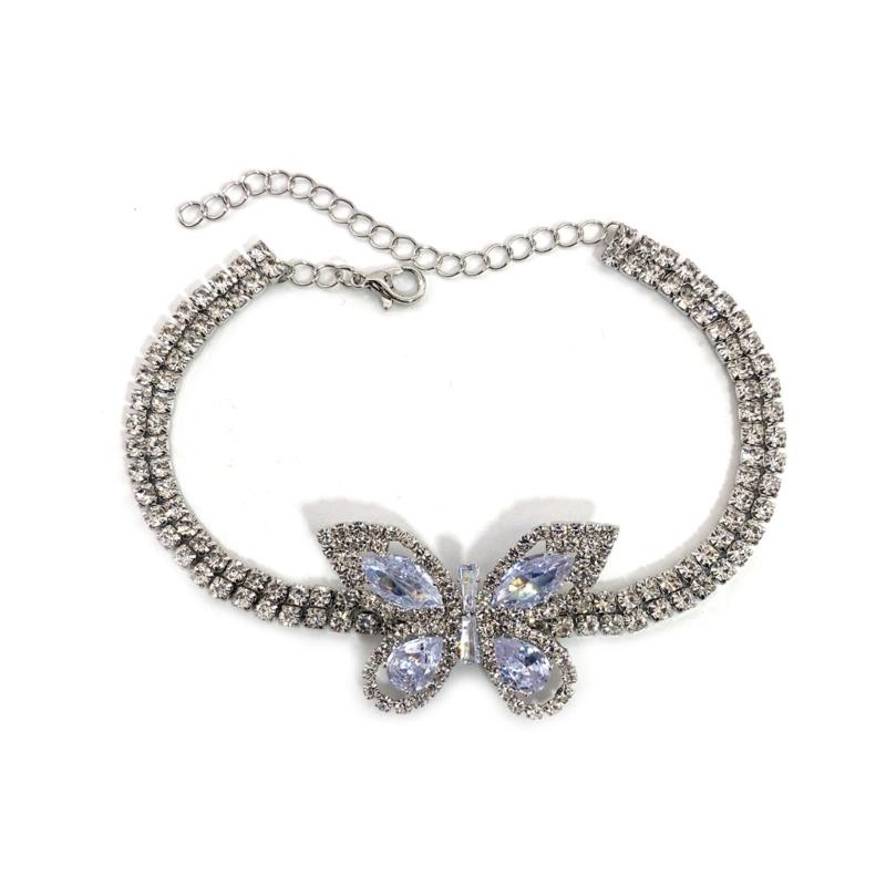 Fashionable Zirconia Butterfly Bracelet Comfort Fit Korean Styles Fashion Accessory for Casual or Formal Occasions