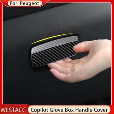 Auto Copilot Aufbewahrungsbox Handschuhfach Griff Pailletten Abdeckung Aufkleber Trim für Peugeot 2008 2014 2015 2016 2017 2018 
