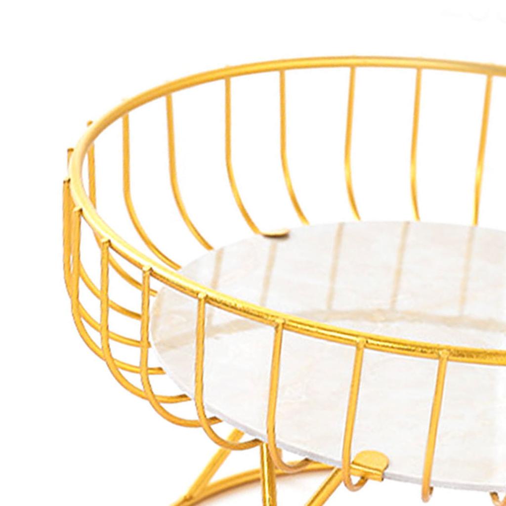 Countertop Fruit Bowl Multi Purpose Large Capacity Metal Wire Basket for Fruits Breads Vegetables Snacks Large Gold