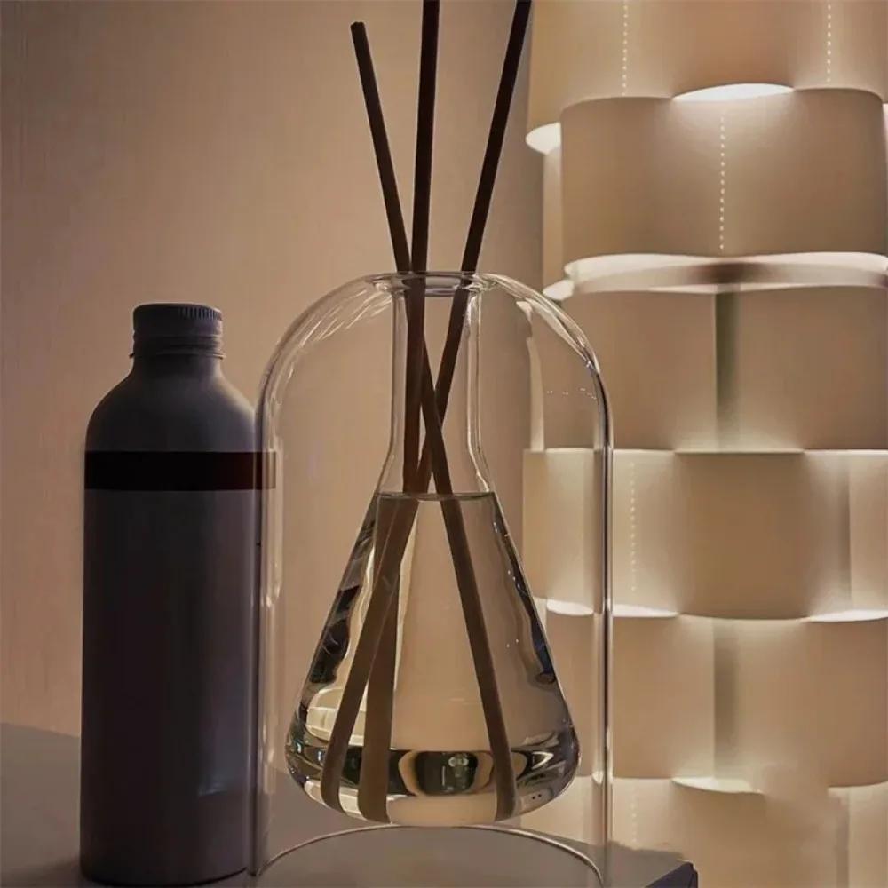 130/200ML Transparent Glass Aromatherapy Diffuser Bottle Glass Storage Containers Home Decoration with Diffusers Sticks