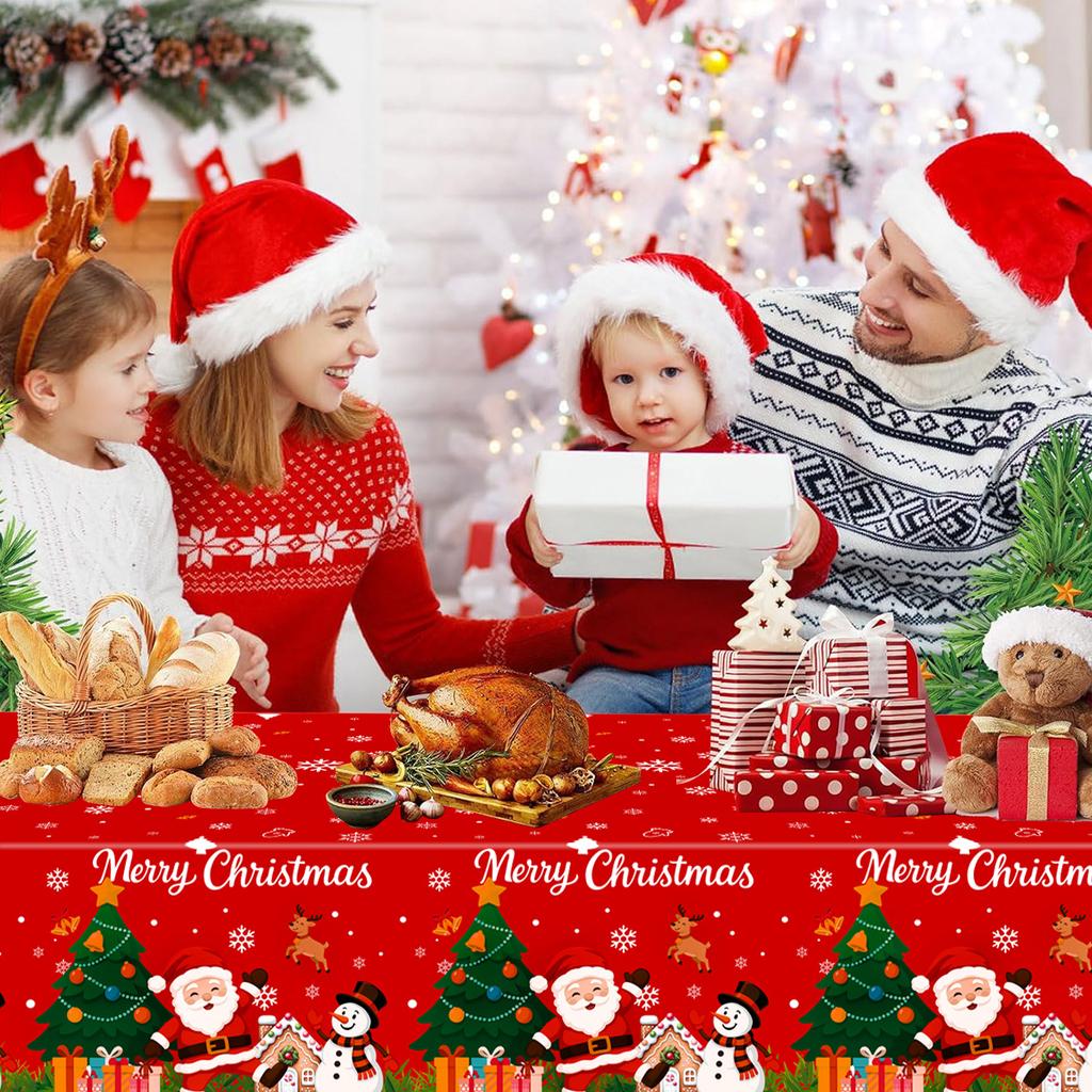 Christmas Snowflake Plastic Tablecloth Merry Christmas Decorations for Home 2025 Navidad Natal Xmas Table Ornament New Year 2026