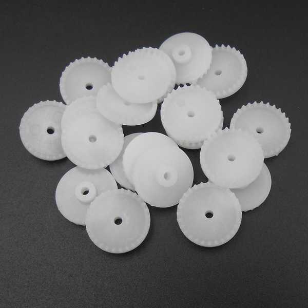 100Pcs/Lot 0.5M 28T Plastic Crown Gear 0.5 Modulus 28 Teeth Bore Hole Aperture 2MM 1.95MM 2A Reduction H: 4.3MM Dia. 15MM C282A