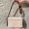Fashion Lamb Fur Velvet Women's Handbag Retro High-end Crossbody Bag Lambswool Casual Shoulder Bag For Autumn Winter Box Bag