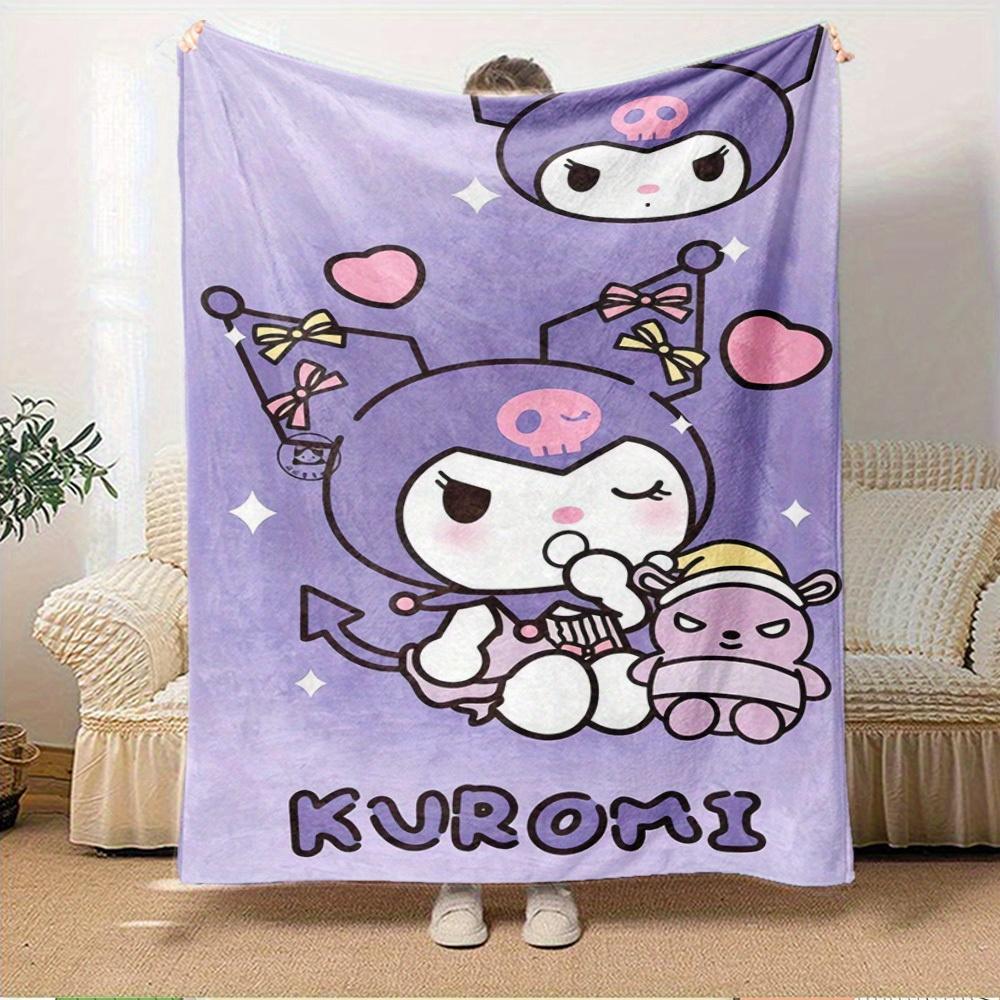 1pc Kuromi Cute Cartoon Character Home Decor Blanket - Seasonal universal cozy washable gift for all ages, perfect for all families, multipl