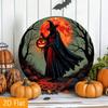 Halloween Pumpkin Lantern Metal Tin Sign Witch Moon Wall Decor Indoor Outdoor