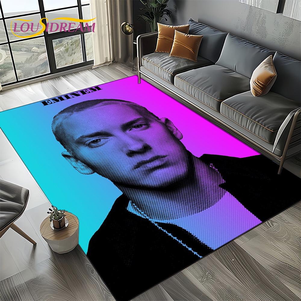 Rapper Eminem Tupac 2pac Hip-Hop Rap God Carpet Rug for Living Room Bedroom Home Sofa Decoration,Area Rug Non-slip Floor Mat