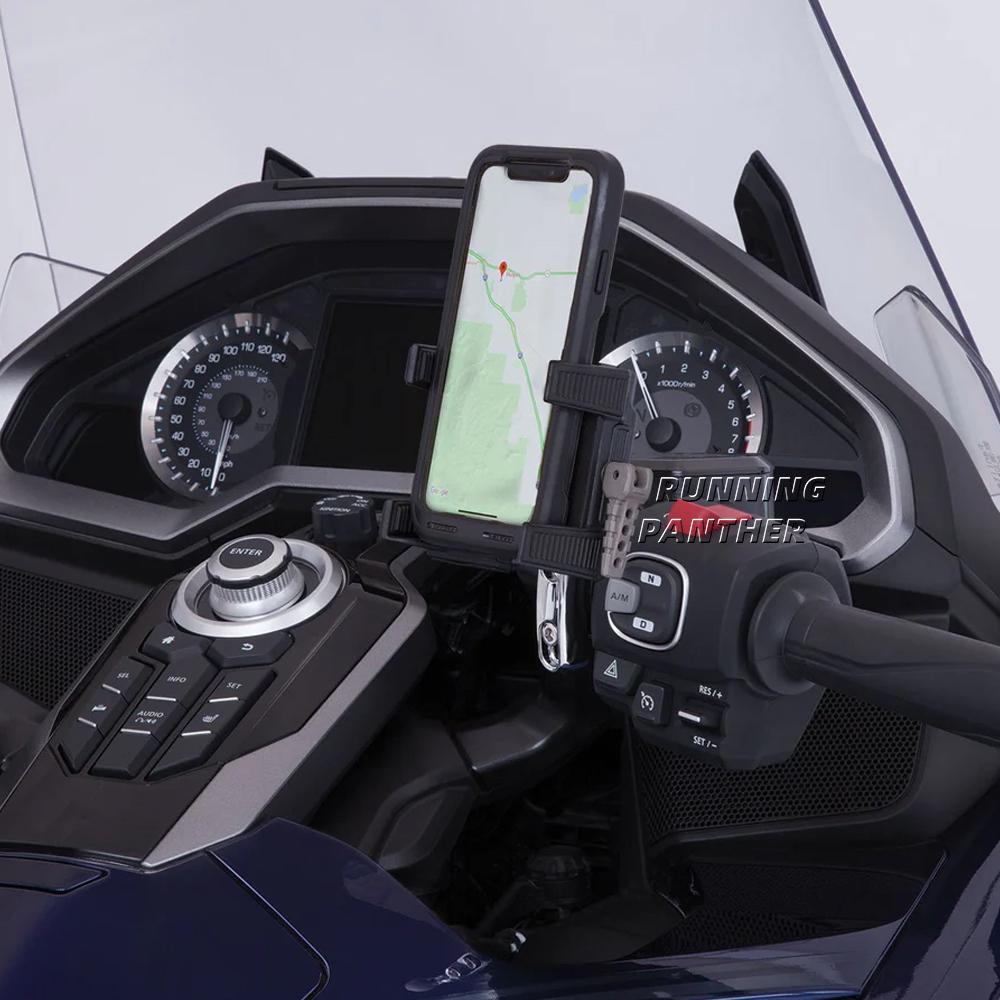 Motorcycle Mobile Phone Mount Navigation Bracket Holder Support For Holder Gold Wing GL 1800 GL1800 F6B 2018-2021 2022 2023 2024