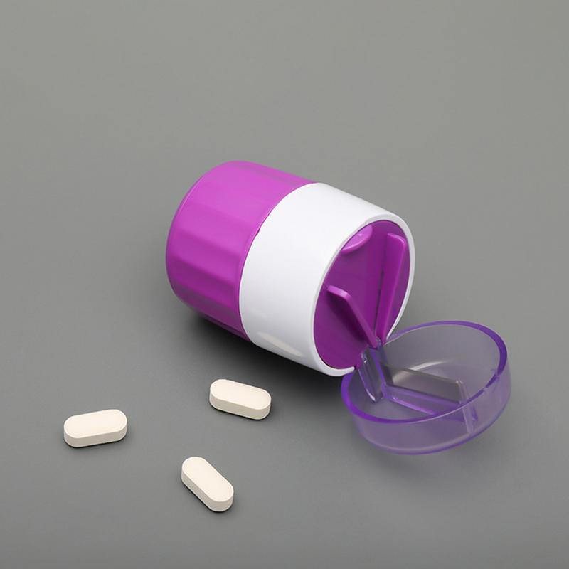 Stainless Steel Pill Cutter 3In1 Pill Storage Box Dust Proof Divider Organizer Crusher Pill Box Hygienic Healthy For Travel