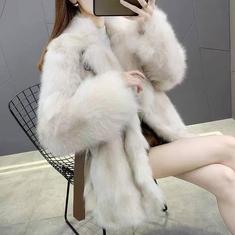 Faux Fur Winter Fashion Loose  Jacket for Women Warm Comfortable Coat