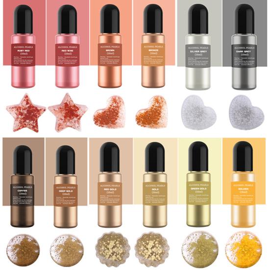 10ml Diffusion Pigment DIY 3D Ink Metal Pigment Alcohol Liquid Colorant for Crafts