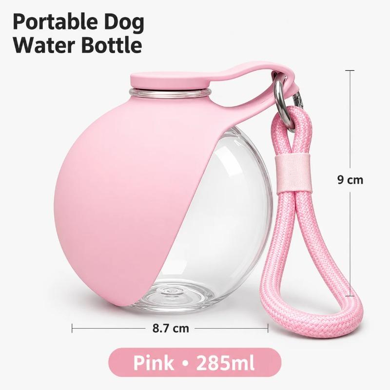 2 in 1 Portable Dog Water Bottle Leak Proof Travel Pet Feeding Bottle with Foldable Silicone Bowl Lanyard for Walking Hiking
