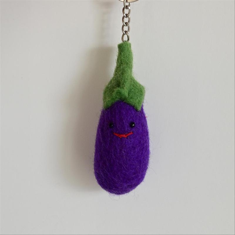 Nepal Wool Felt Fruit & Vegetable Pendant Keychain Plush Doll
