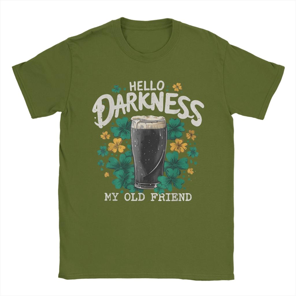 Streetwear TShirt Summer Hello Darkness My Old Friend Irish Beer St Hipster T Shirts Cotton Tshirt Short Sleeve Top Tees