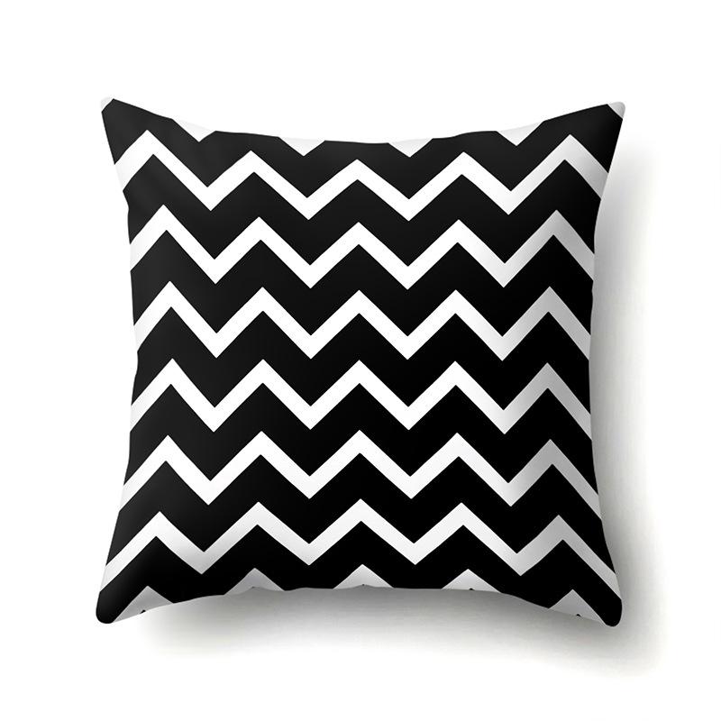 Polyester Pillow Case Geometric Decoration Home Petal Strip Printed Cushion Cover Bedside Cushion Cover Waist Cushion Cover