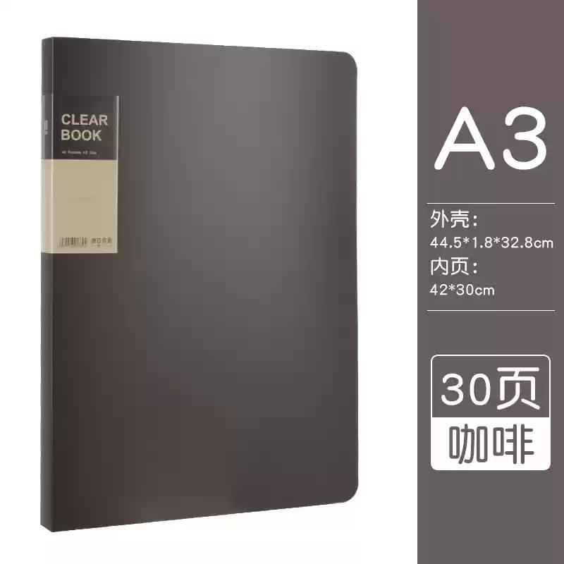 File Folder  A3  20/30/40/60 Pocket Picture Album Document Bag  8k Folder Art Work Collection Organizer Office Student Supplies