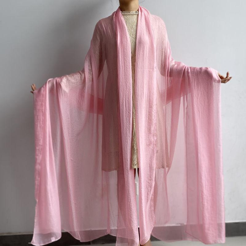 Extra Large Size Shawl Solid Color Scarf Women's Fashion Scarf Chiffon Dance Scarf Sunscreen Beach Towel, Max. Size Is 3*1.5m (±5-10cm Errors)