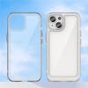 For iPhone 12 6.1 inch Case WANLONFENG MF Series TPU Acrylic Clear Phone Cover with Tempered Glass Film