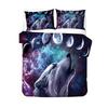 Print Hight Quality Duvet Cover Sets Galaxy Wolf Bedding Set 2/3pcs Quilt Cover Bed Linens Home Textile UK // Size