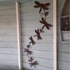 3D Metal Dragonflies Wall Art Hanging Decoration Wrought Iron Wall Hanging Sculpture Garden Homes Party Decoration