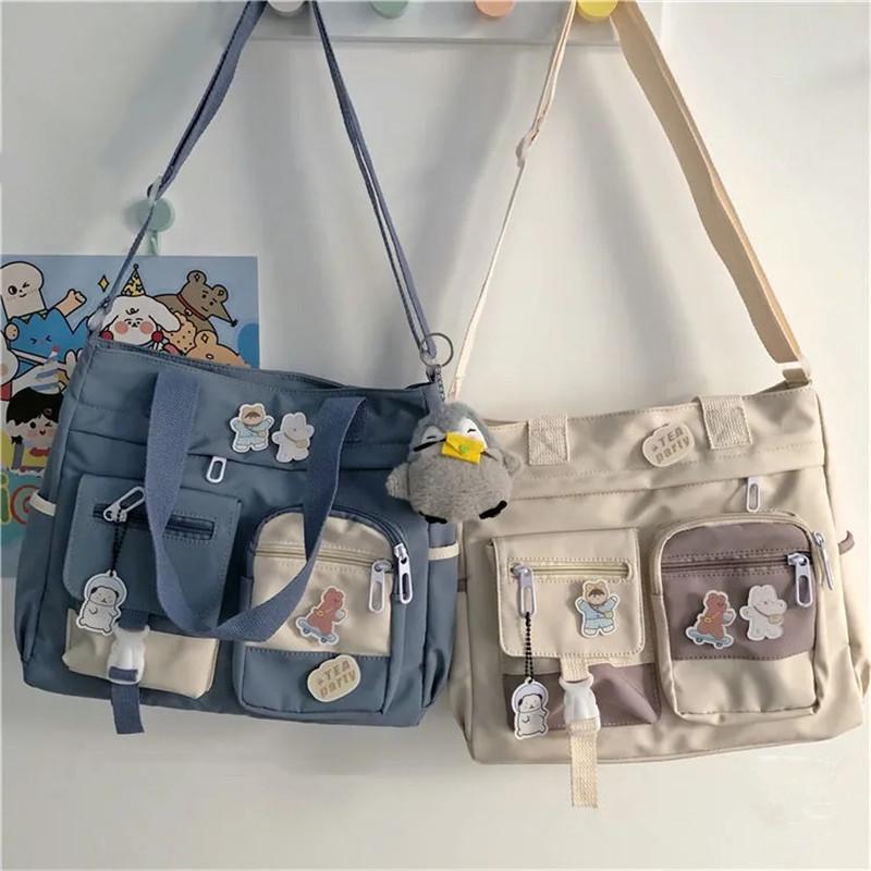 Wasserdichte Canvas-Damenhandtaschen-Umhängetasche, Nylon-Damen-Umhängetasche, Oxford-Umhängetaschen, Tragetaschen, Büchertaschen für Mädchen, Schulranzen