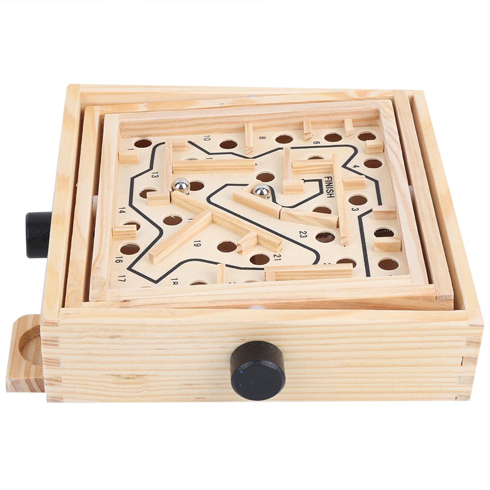Wooden Children Maze Board Game Kid Balances Ball Maze Board Educational Toy GiftMaze S
