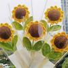 1/3Pcs Hand-Woven Creative Knitting Bouquet Hand Knitting Sunflower Artificial Bouquet Decoration Fake Flowers