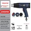 Dual Voltage High-Power Heat Gun: 110V US & 220V EU Handheld for Drying, Film Baking, and Heat Shrink Applications