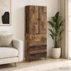 2 Piece Cabinet Set Reclaimed Wood Look 66 x 34.5 x 90 cm Particleboard
