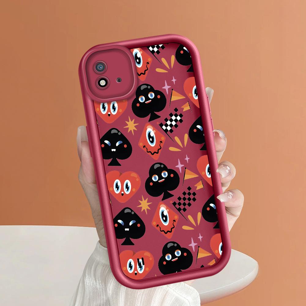 Soft Silicone Square Ladder Printing Pattern Phone Casing Full Cover Camera Shockproof Protection Rubber Case for OPPO Realme