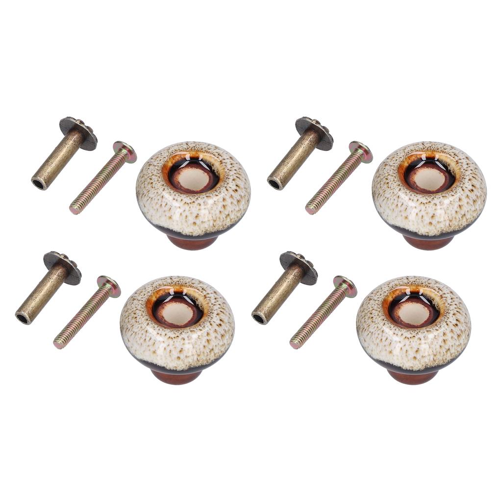 Set 4 Mânere Cabinet Retro Rotunde Buton Ușă cu O Singură Gaură pentru Casă Dormitor Living Verde