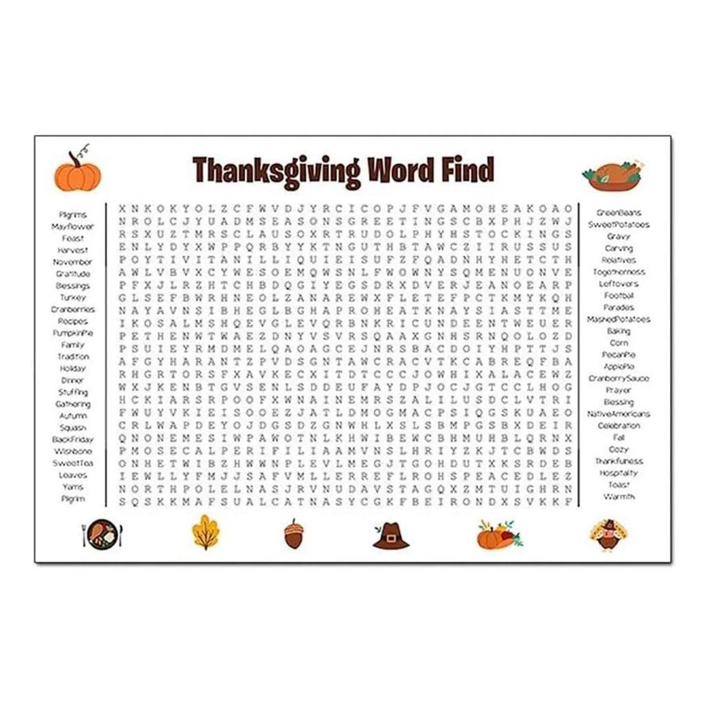 Jumbo Thanksgiving Christmas 31.5x20in Wall Game Holiday Fun Family Activity for Christmas Word Scavenger Puzzle Decor