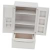 1:12 Mini Wooden Refrigerator Model Furniture Accessories for Dollhouse(White)