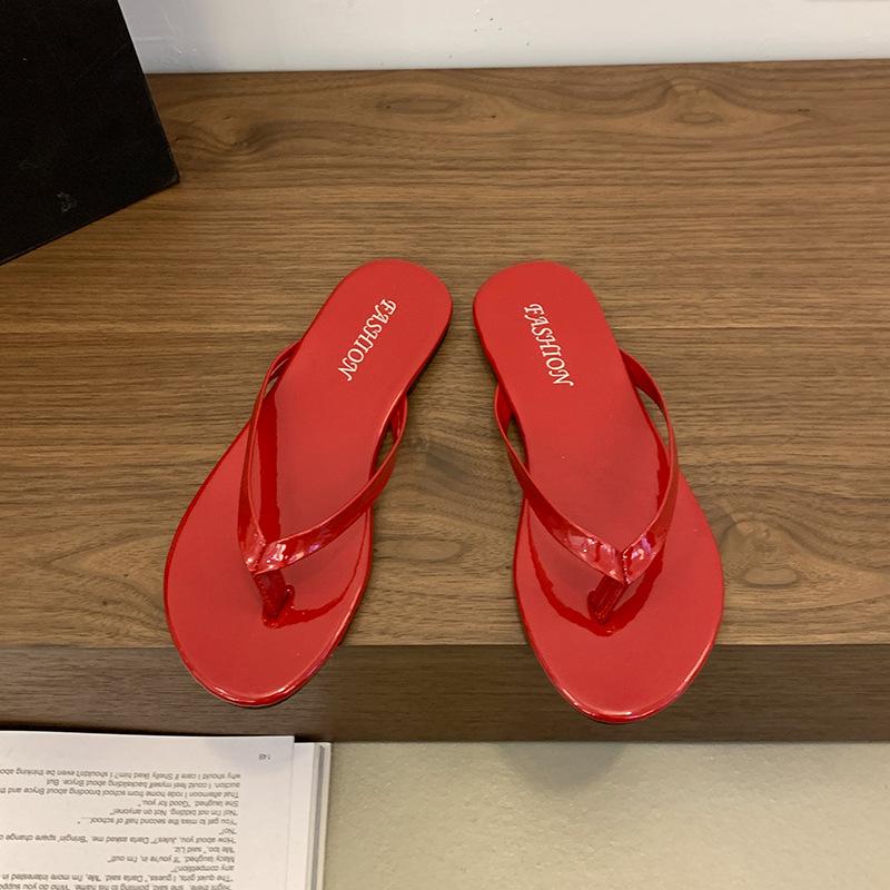 2025 Summer New Outer Wear Sandals Flat Heel Small New Toe Slippers Flip-flops Versatile Slippers