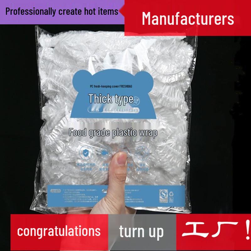 Extra Large, Extra Thick Disposable PE Cling Film with Colorful Elastic for Household Use