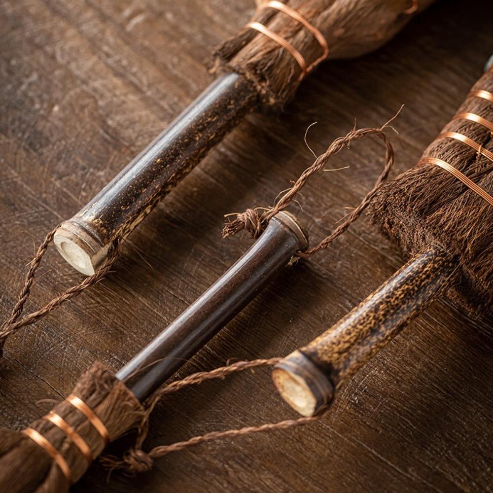 New Natural Asian Whisk Broom Oil-free Small Pot Scrubber Handheld Palm Tea Cleaning Brush Away Dust