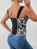 Europäisch-Amerikanisches Spicy Girl Französisches Jacquard Fischgräten-Korsett Camisole