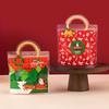 10 Pcs Christmas Candy Bag Biscuit Plastic Handbag Cartoon Elk Snow Man Pattern Christmas Party Packaging Bag Xmas Supplies