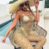 Fishnet Sexy Underwear Women Bodysuit Lingerie Leopard Single Leg Bodystockings Transparent Lace Erotic Lingerie Costumes
