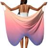Damen Ombre Strand-Überwurf Cross-Shoulder Wickelkleid für Badeanzug Leichter weicher Stoff Fließender Sarong Rock für Urlaub Resort Kleidung