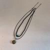 Vintage Handmade Double Layer Necklace with Natural Stone Circle Pendant - Retro Ethnic Style for Women