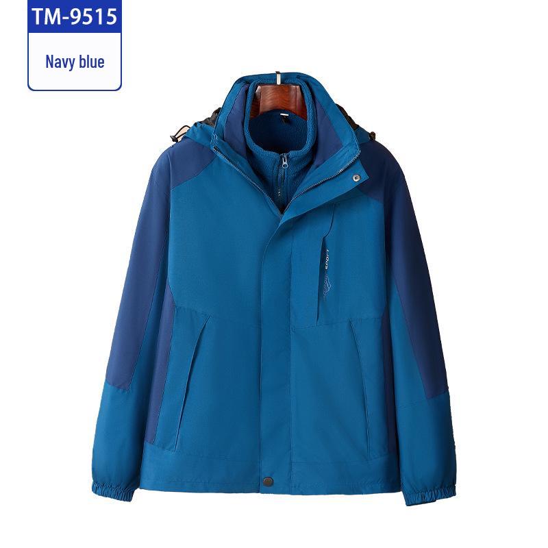Autumn-Winter Fleece Shell Hiking Jacket with Detachable Liner and Hoodie