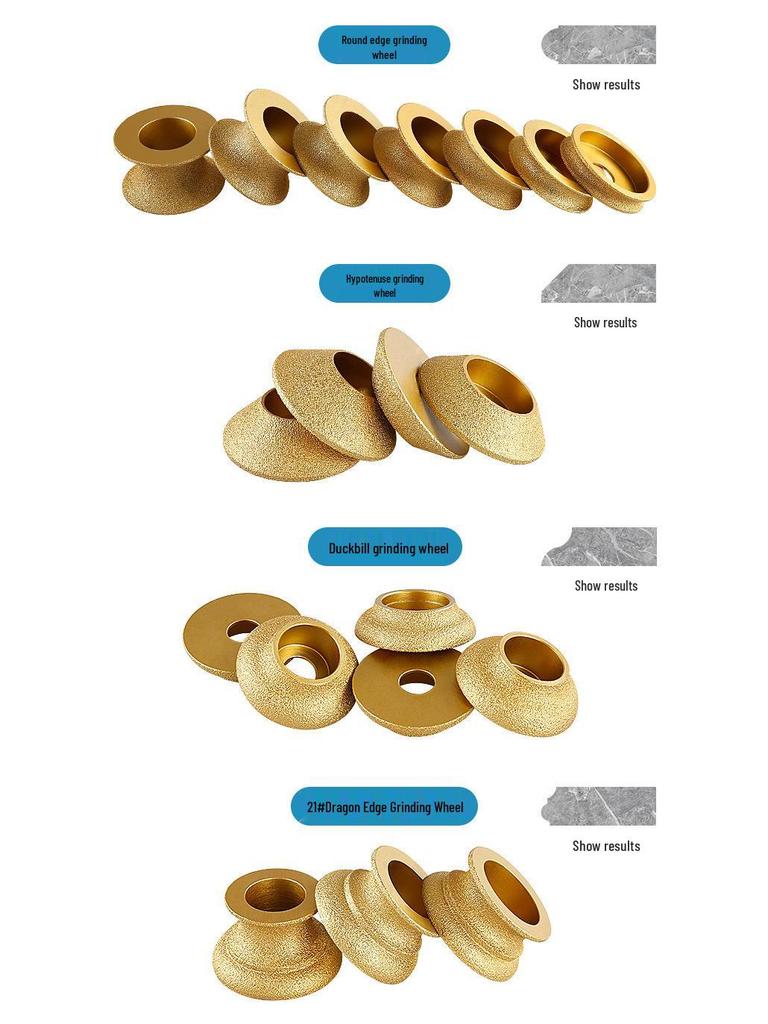 Stone Grinding Wheel for Marble & Granite: Chamfering, Grooving, Rounding, Arc Angle Grinder Head