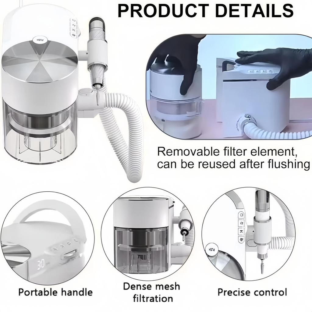 Taladro Eléctrico para Uñas 2 en 1 de 240W con Extractor de Polvo Incorporado Herramienta Profesional de Lima de Uñas para Salón de Manicura Pedicura