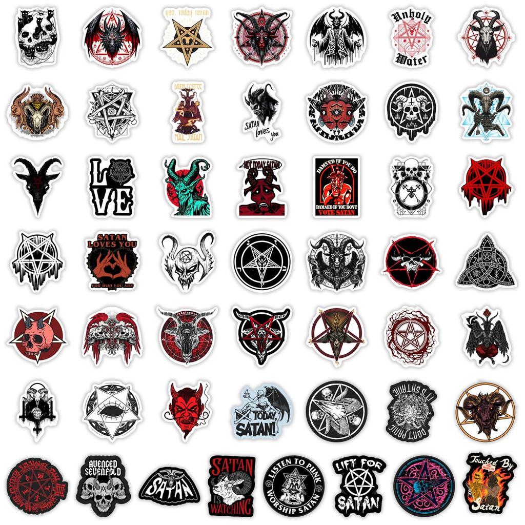 50 Devil Dark Horror Graffiti Stickers - Cool DIY Skateboard, Phone, Guitar Decoration, Waterproof
